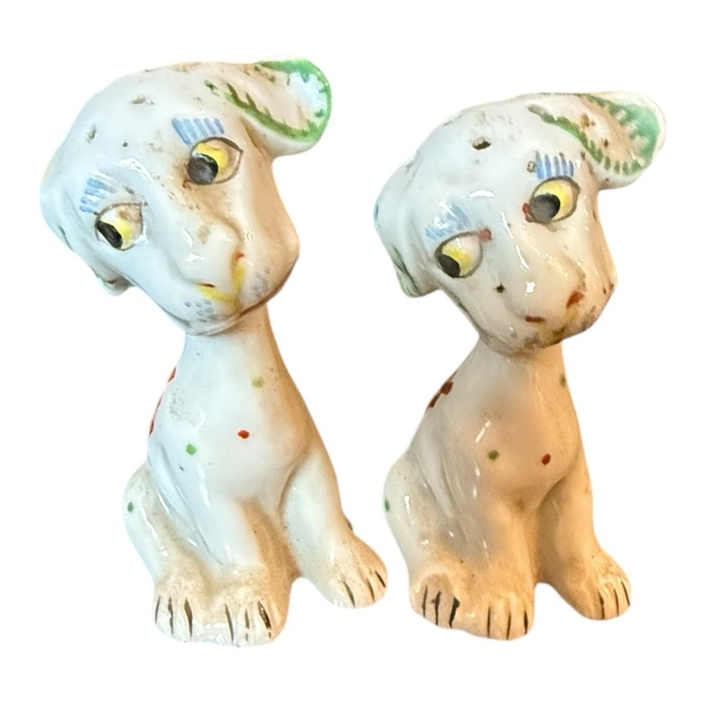Vintage Dogs Salt & Pepper Shakers Japan